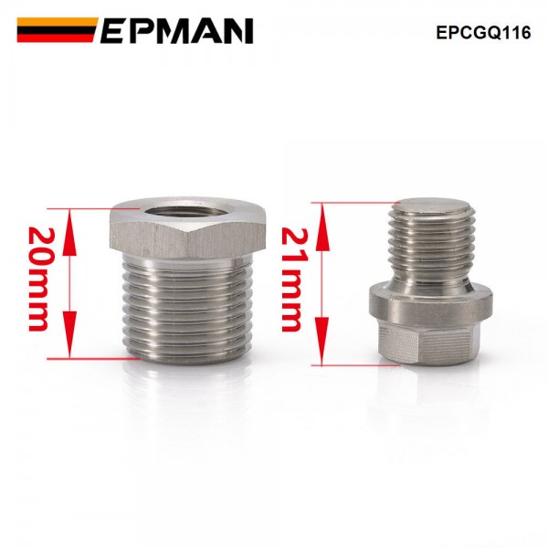 Epman stainless o2 bung reducer adapter coverts m18x1 50 o2 sensor port